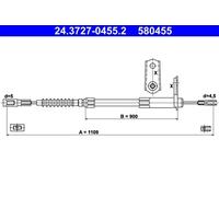 ATE 24.3727-0455.2 Handbrake cable