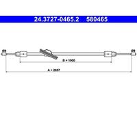 ATE 24.3727-0465.2 Hand brake cable
