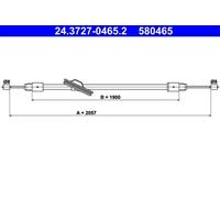 ATE 24.3727-0465.2 Hand brake cable