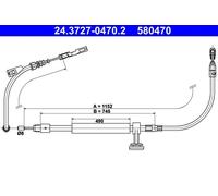 ATE 24.3727-0470.2 Hand brake cable