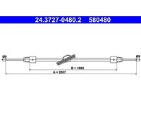 Handbrake cable 24.3727-0480.2 ATE for MERCEDES-BENZ GLK-CLASS