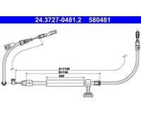 ATE 24.3727-0481.2 Hand brake cable