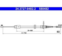 ATE 24.3727-0482.2 Handbrake cable