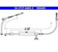 Handbrake cable 24.3727-0483.2 ATE for MERCEDES-BENZ CLS E-CLASS E-CLASS T-Model