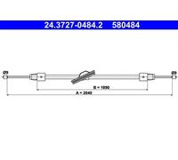 Parking brake cables ATE 24.3727-0484.2 for MERCEDES-BENZ