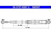 CABLE PULL PARKING BRAKE 24.3727-0507.2 FOR FIAT 149 B4.046146B2/149B3.000 1.7L