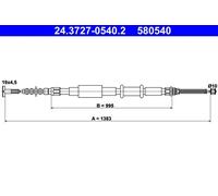 Handbrake cable 24.3727-0540.2 ATE for ALFA ROMEO FIAT