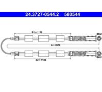 ATE 24.3727-0544.2 Hand brake cable