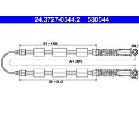 ATE 24.3727-0544.2 Hand brake cable