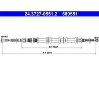 Handbrake cable 24.3727-0551.2 ATE for FIAT MULTIPLA
