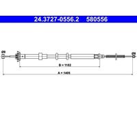 ATE 24.3727-0556.2 Hand brake cable