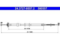 ATE 24.3727-0557.2 Hand brake cable