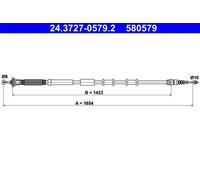 ATE 24.3727-0579.2 Hand brake cable