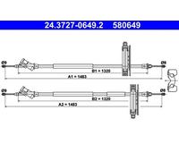 Handbrake cable 24.3727-0649.2 ATE for FORD FOCUS I FOCUS I Saloon