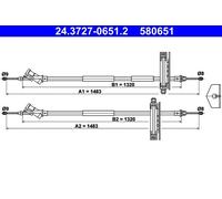 ATE 24.3727-0651.2 Cable, parking brake for FORD