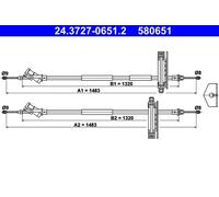 Handbrake cable 24.3727-0651.2 ATE for FORD FOCUS I FOCUS I Saloon