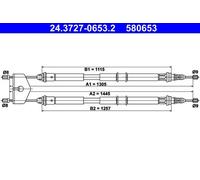 ATE 24.3727-0653.2 Handbrake cable