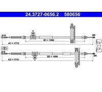 ATE 24.3727-0656.2 Hand brake cable