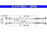 Handbrake cable 24.3727-0660.2 ATE for FORD MAZDA