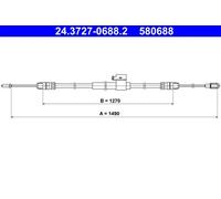 ATE 24.3727-0688.2 Handbrake cable