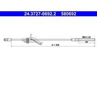 Handbrake cable 24.3727-0692.2 ATE for FORD FOCUS III Saloon FOCUS III