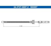 ATE 24.3727-0697.2 Handbrake cable
