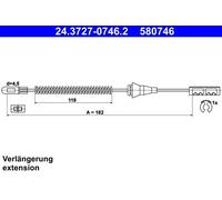 Handbrake cable 24.3727-0746.2 ATE for OPEL ASTRA H Estate ASTRA G Hatchback