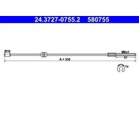 Handbrake cable 24.3727-0755.2 ATE for OPEL CORSA C CORSA C Hatchback Van