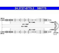 ATE 24.3727-0775.2 Hand brake cable