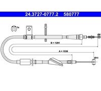 ATE 24.3727-0777.2 Handbrake cable