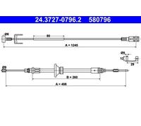 ATE 24372707962 Cable, parking brake