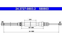 ATE 24.3727-0803.2 Handbrake cable