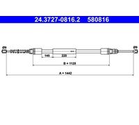 ATE 24.3727-0816.2 Handbrake cable