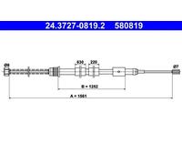 ATE 24.3727-0819.2 Handbrake cable