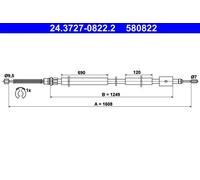 ATE 24.3727-0822.2 Handbrake cable