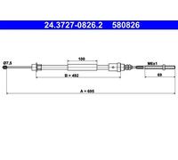 ATE 24.3727-0826.2 Handbrake cable