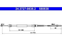 ATE 24.3727-0838.2 Handbrake cable