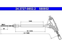 ATE 24.3727-0852.2 Hand brake cable