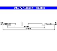 ATE 24.3727-0853.2 Handbrake cable