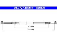 ATE 24.3727-1039.2 Handbrake cable