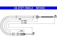 Cable, parking brake for RENAULT ATE 24.3727-1043.2