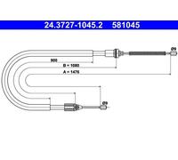 ATE 24.3727-1045.2 Handbrake cable