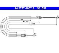 Handbrake cable 24.3727-1057.2 ATE for RENAULT MEGANE I MEGANE I Classic