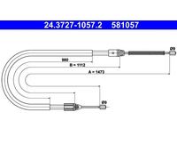 ATE 24.3727-1057.2 Handbrake cable