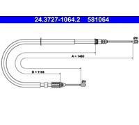ATE 24.3727-1064.2 Handbrake cable