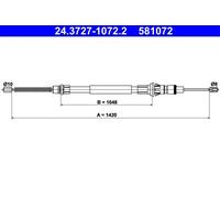 ATE 24.3727-1072.2 Handbrake cable