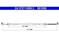 Handbrake cable 24.3727-1098.2 ATE for RENAULT CLIO IV CLIO IV Grandtour