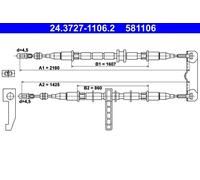 CABLE PARKING BRAKE 24.3727-1106.2 FOR SAAB 900/II/Convertible 9-3/Cabriolet