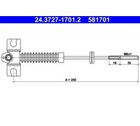 ATE 24.3727-1701.2 Handbrake cable