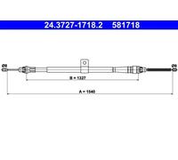 Handbrake cable 24.3727-1718.2 ATE for NISSAN MICRA III MICRA C+C III
